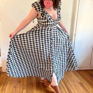 J.Crew Button-up Ruffle Dress in Gingham - XXL